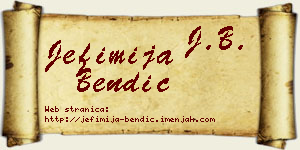 Jefimija Bendić vizit kartica
